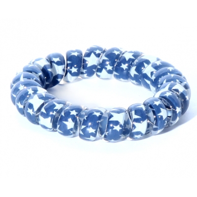 Seamless Color Star Phone Line Hair Rope Plastic Handmade Hair Ring